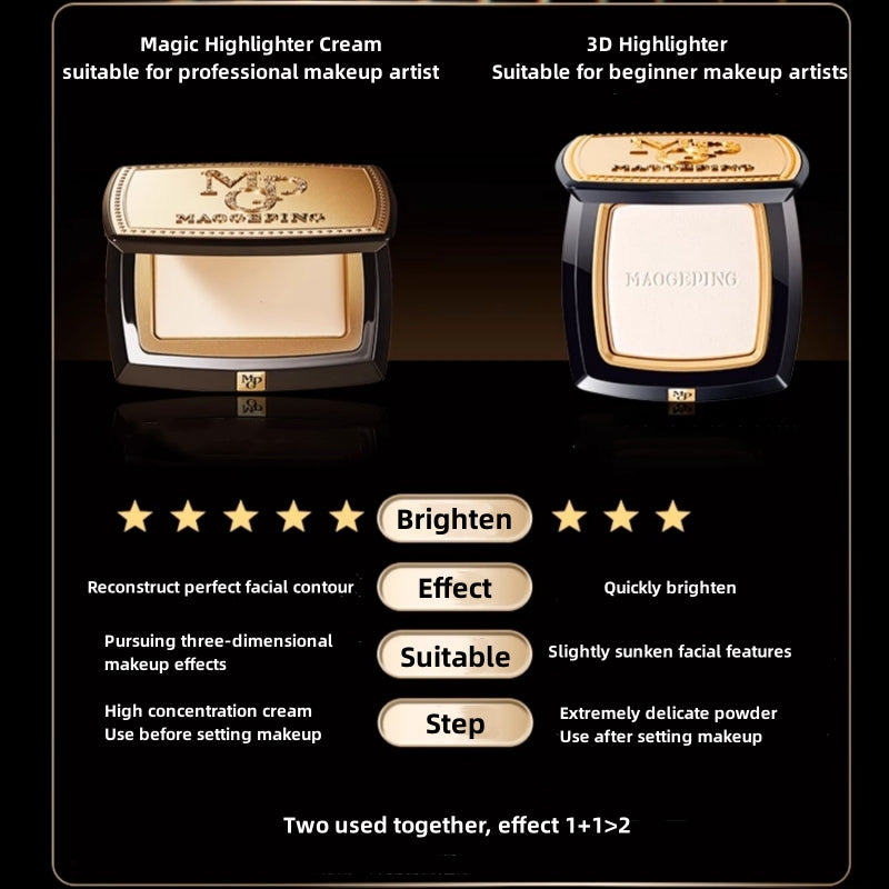 MAOGEPING 3D Light Shadow Highlighter & Contour Cream Palette