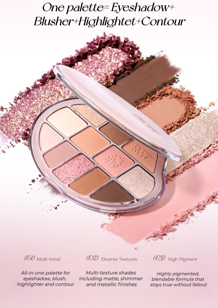 ROMANTIC BEAUTY Spectra Glow 12-color Eyeshadow Makeup Palette
