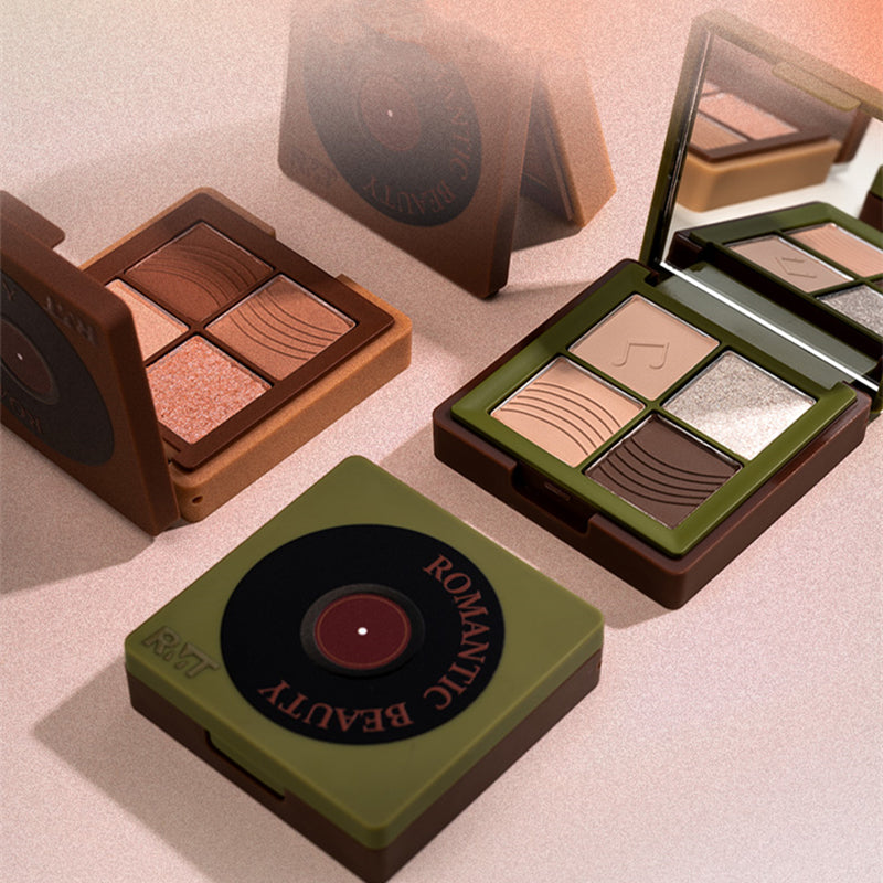 ROMANTIC BEAUTY Vinyl Record 4 Color Eyeshadow Palette T3882