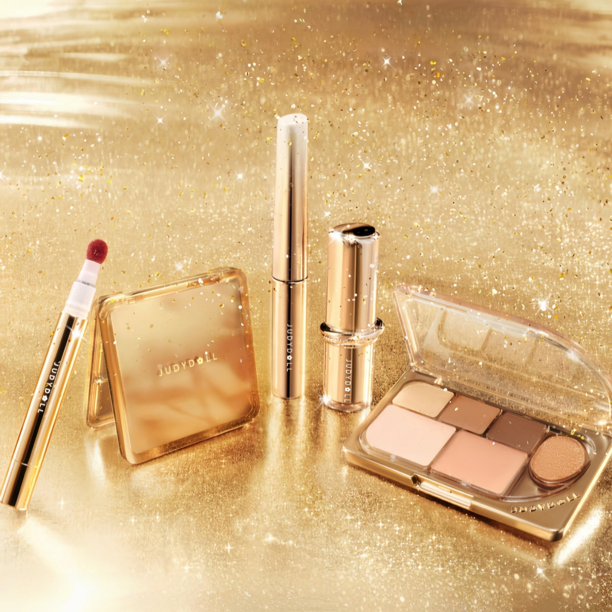 JUDYDOLL Gold Vibe Collection Lipstick & Eyeshadow & Contour