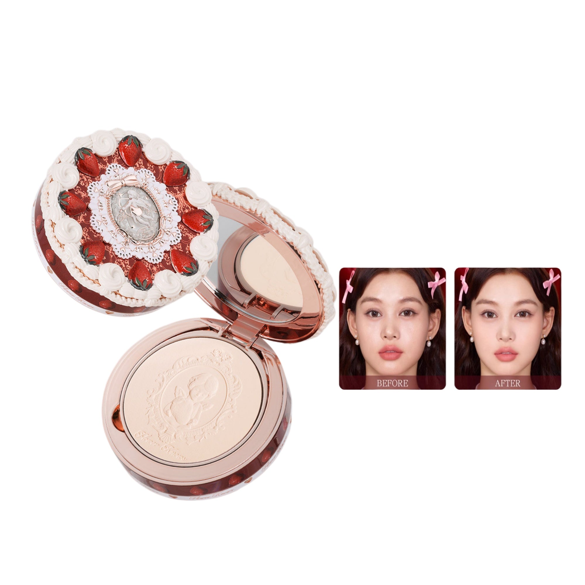 Flower Knows Strawberry Cupid Collection Pressed Powder T5918