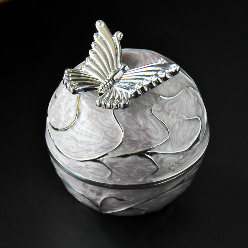 صندوق مجوهرات Wasjoye Butterfly Retro European Princess مصنوع يدويًا T3226