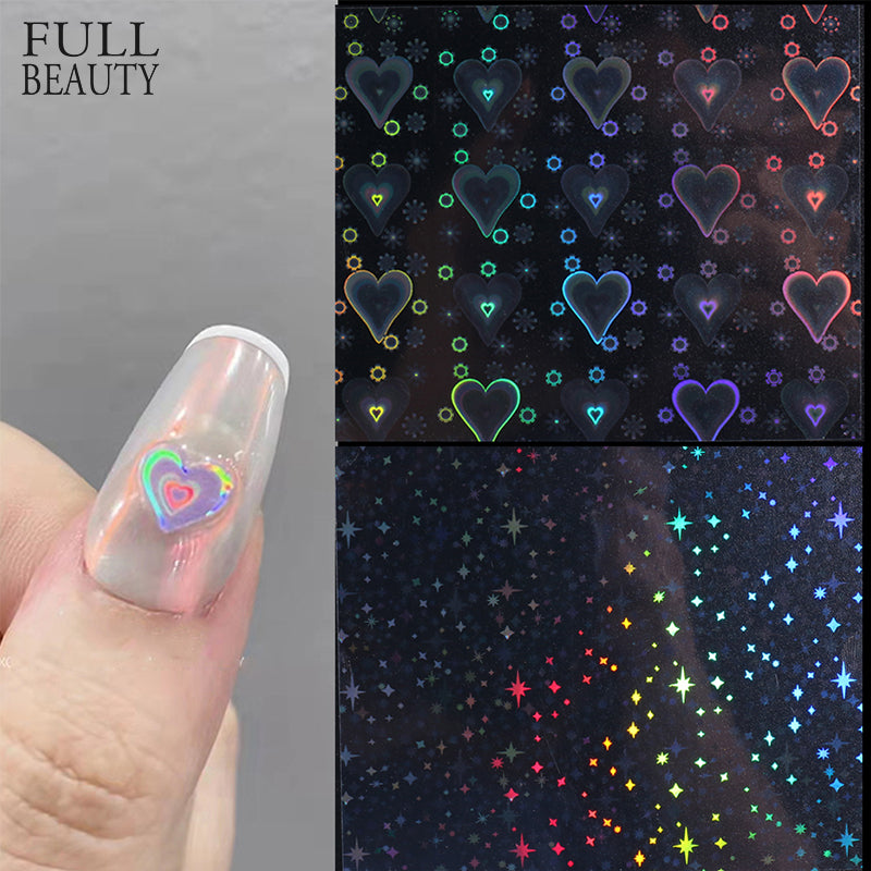 Colorful Holographic Luxury Nail Stickers – The Additude Shop