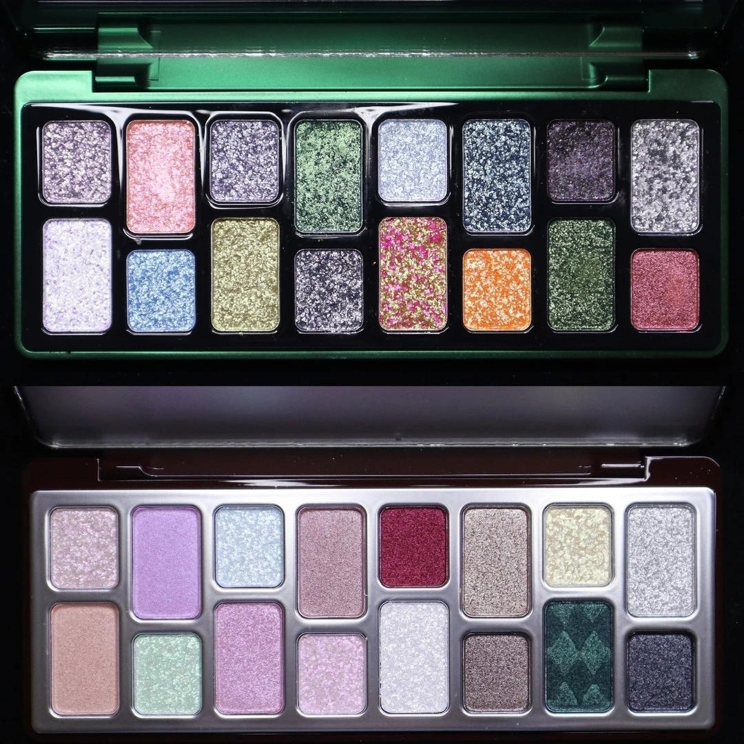Eyeshadow Swatch Comparison of QianYan Two High-Shimmer Palettes🐠