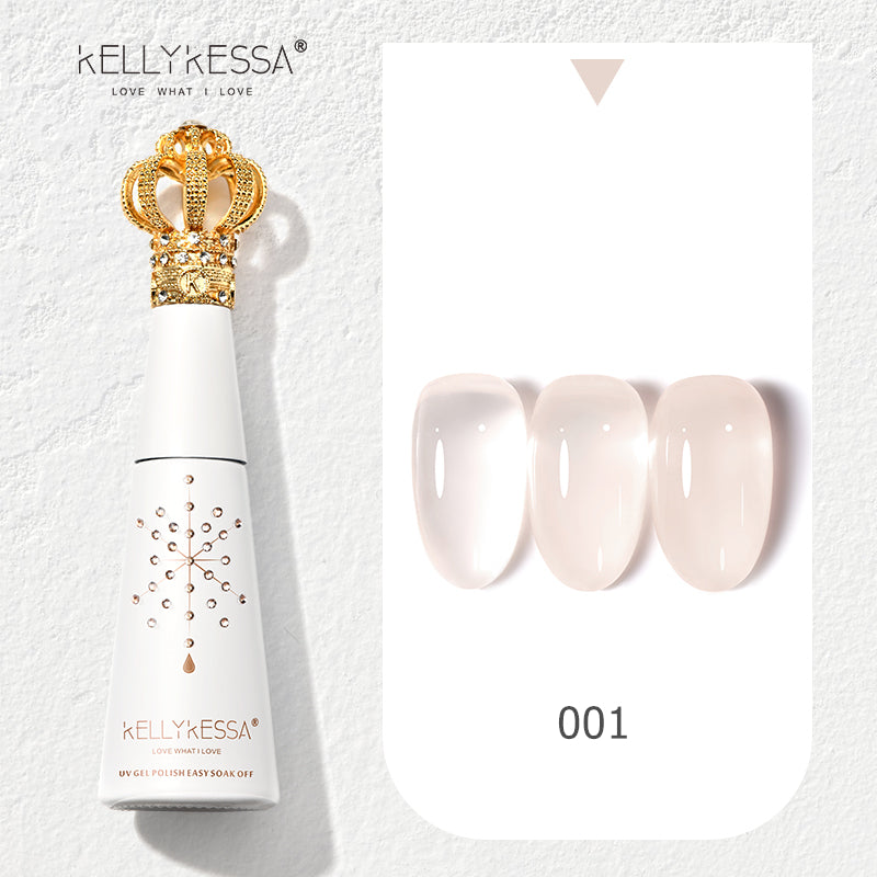 KellyKessa 15ml Luxury Crown Series Ice Crystal Nude Gel Polish T3504