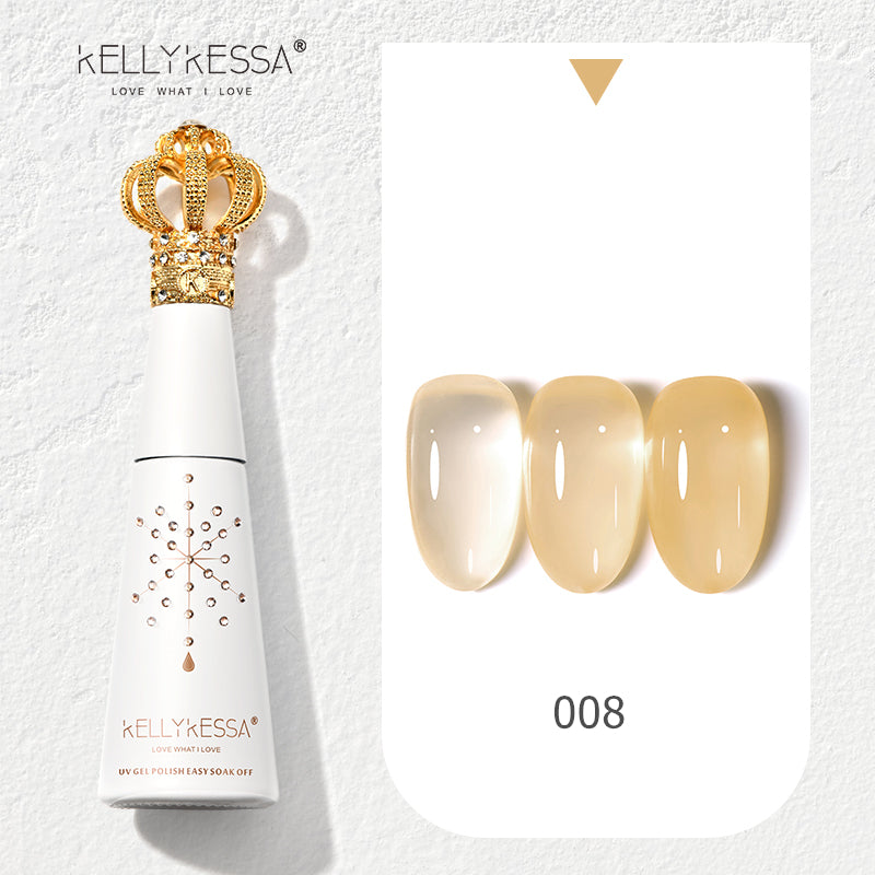 KellyKessa 15ml Luxury Crown Series Ice Crystal Nude Gel Polish T3504
