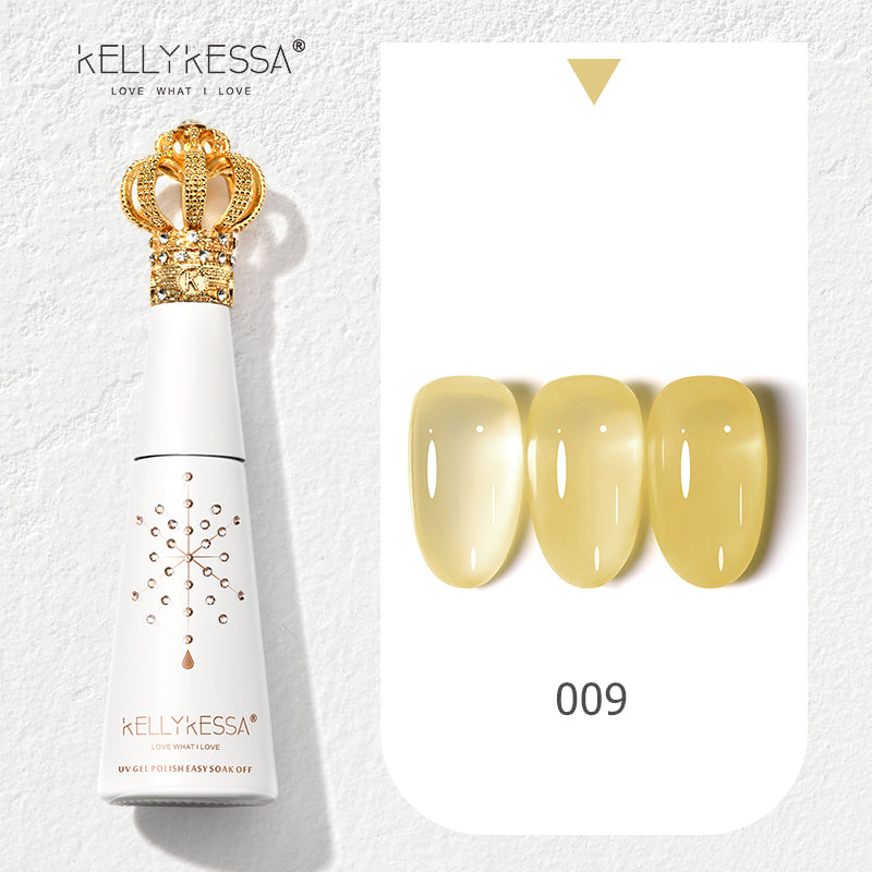 KellyKessa 15ml Luxury Crown Series Ice Crystal Nude Gel Polish T3504