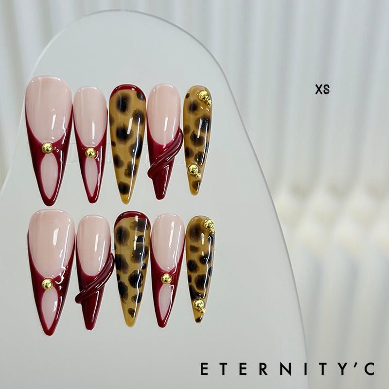ETERNITY'C Handmade Custom 3D Amber Pressed On Wearable Nails T5041