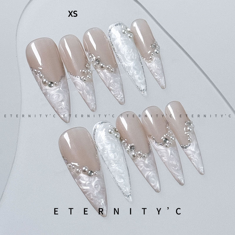 ETERNITY'C Handmade Custom Island Flower Pressed On Wearable Nails T5026