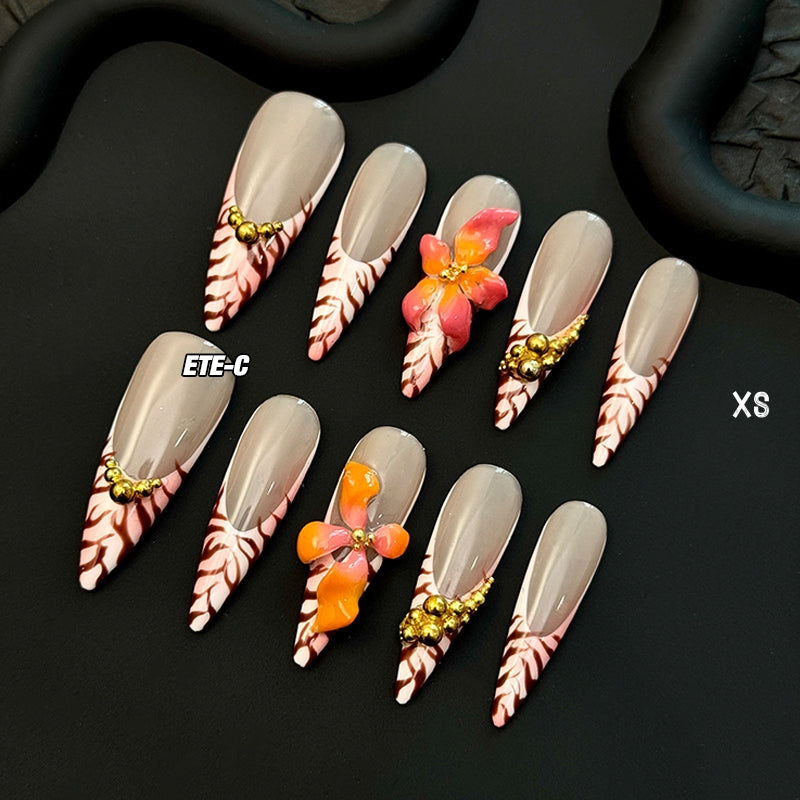 ETERNITY'C Handmade Custom Secret Garden Pressed On Wearable Nails T5008