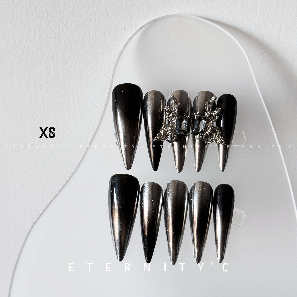 ETERNITY'C Handmade Custom 3D Butterfly Pressed On Wearable Nails T5007