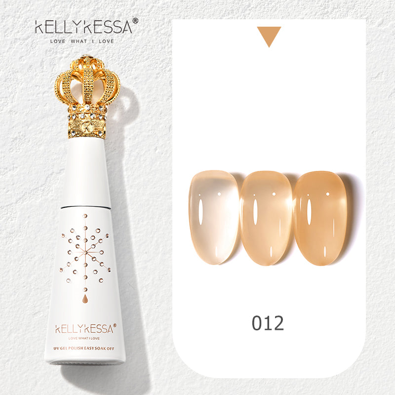 KellyKessa 15ml Luxury Crown Series Ice Crystal Nude Gel Polish T3504