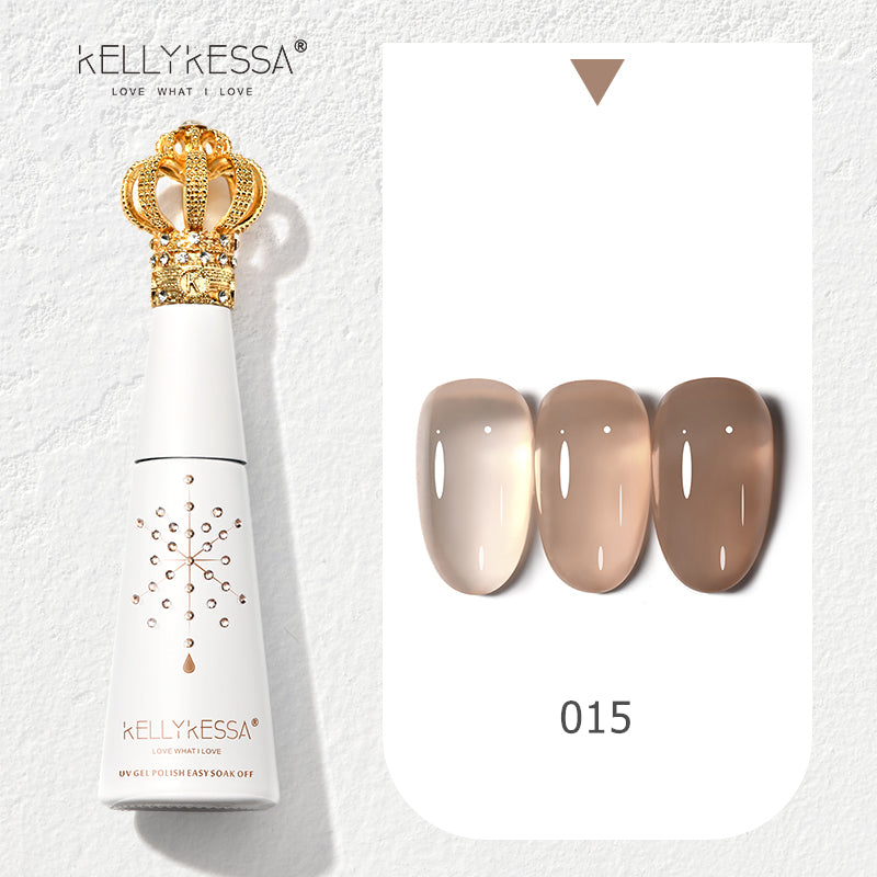 KellyKessa 15ml Luxury Crown Series Ice Crystal Nude Gel Polish T3504