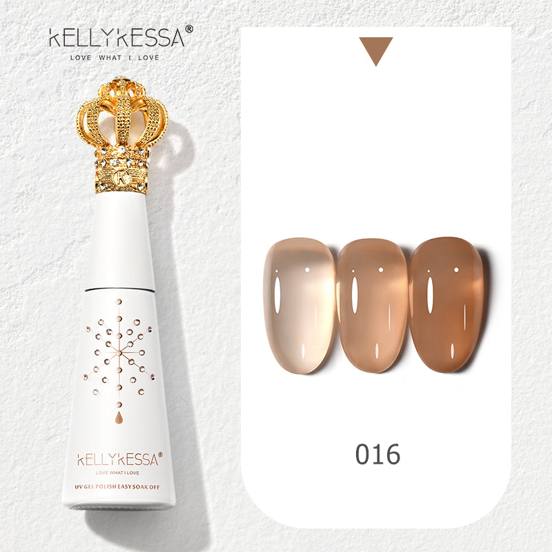 KellyKessa 15ml Luxury Crown Series Ice Crystal Nude Gel Polish T3504