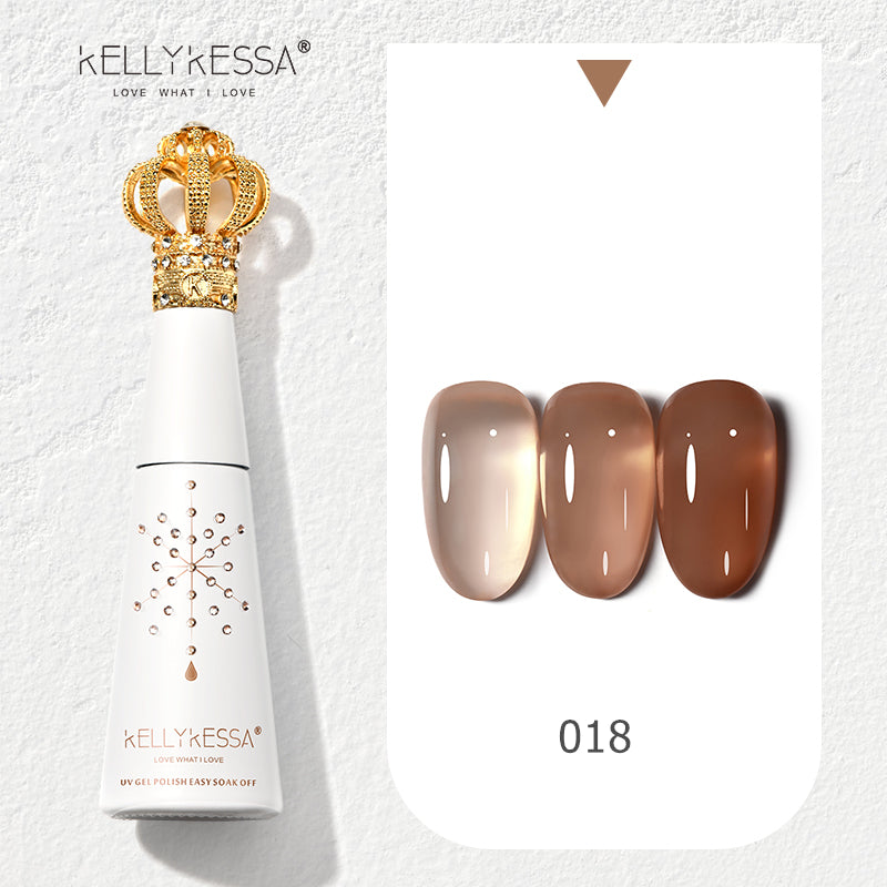 KellyKessa 15ml Luxury Crown Series Ice Crystal Nude Gel Polish T3504
