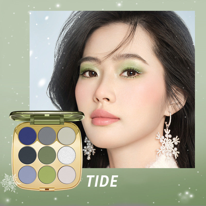 OUT-OF-OFFICE 9 Color Pearlescent Shimmer Matte Eyeshadow Palette T3759