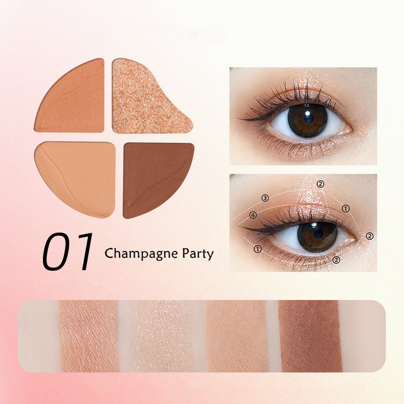 ROMANTIC BEAUTY Pink Bubble 4 Color Eyeshadow Palette T3881