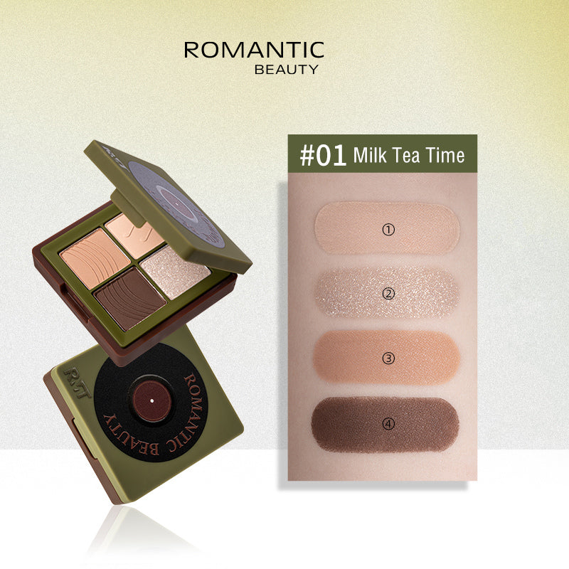 ROMANTIC BEAUTY Vinyl Record 4 Color Eyeshadow Palette T3882