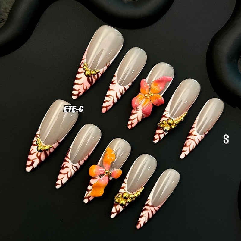 ETERNITY'C Handmade Custom Secret Garden Pressed On Wearable Nails T5008