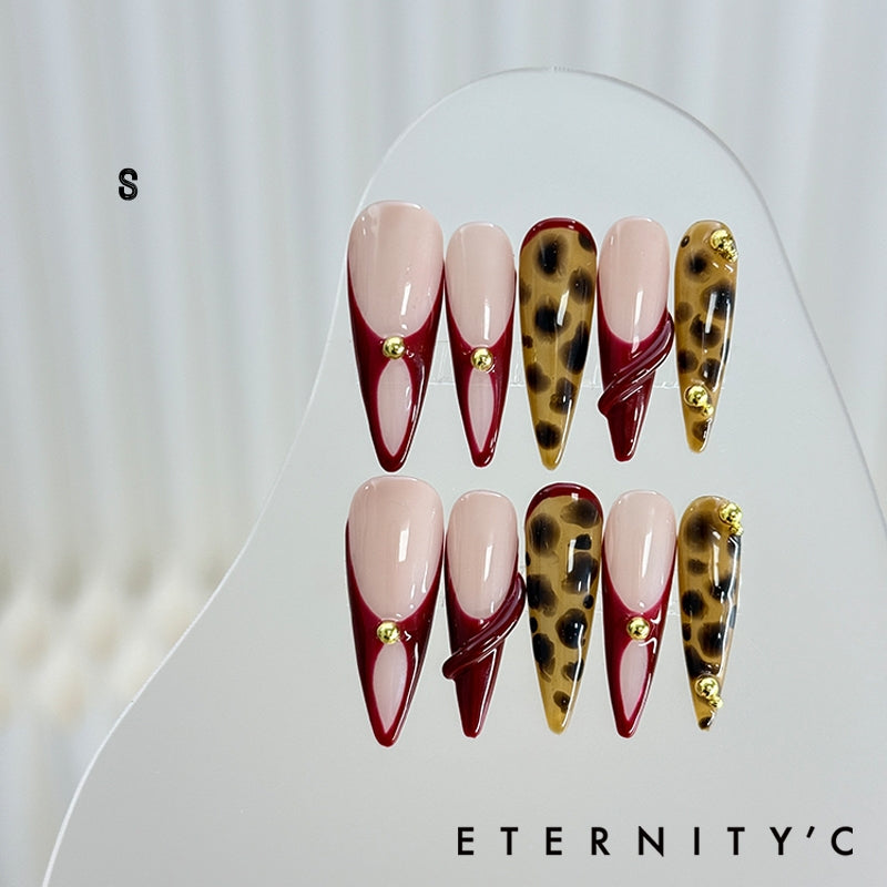 ETERNITY'C Handmade Custom 3D Amber Pressed On Wearable Nails T5041