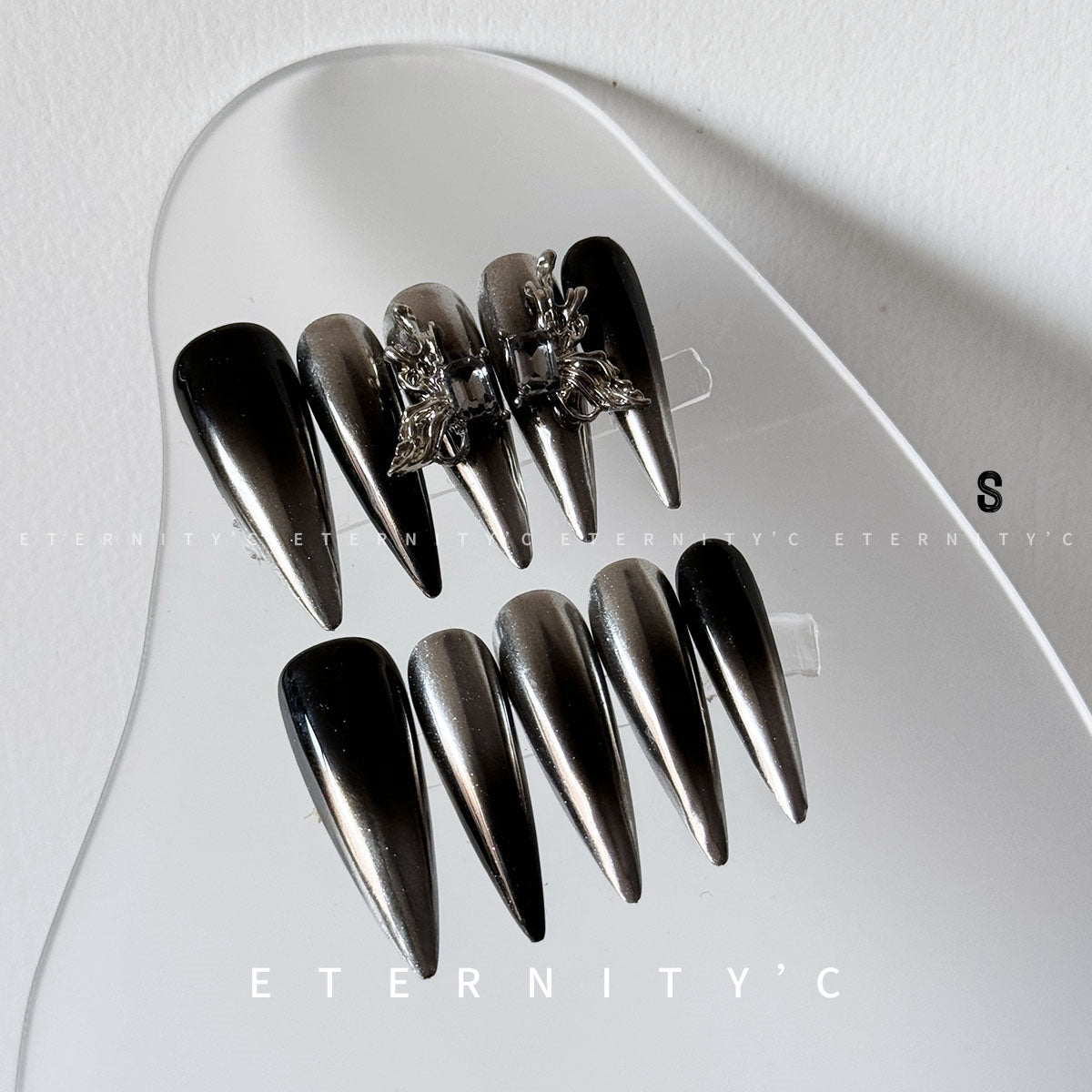 ETERNITY'C Handmade Custom 3D Butterfly Pressed On Wearable Nails T5007