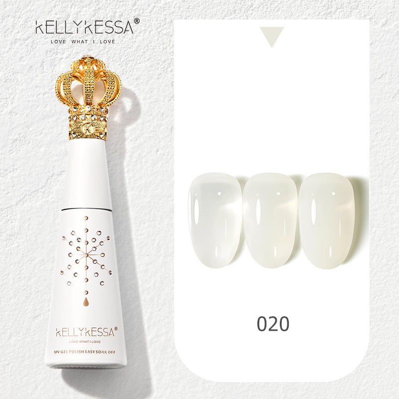 KellyKessa 15ml Luxury Crown Series Ice Crystal Nude Gel Polish T3504