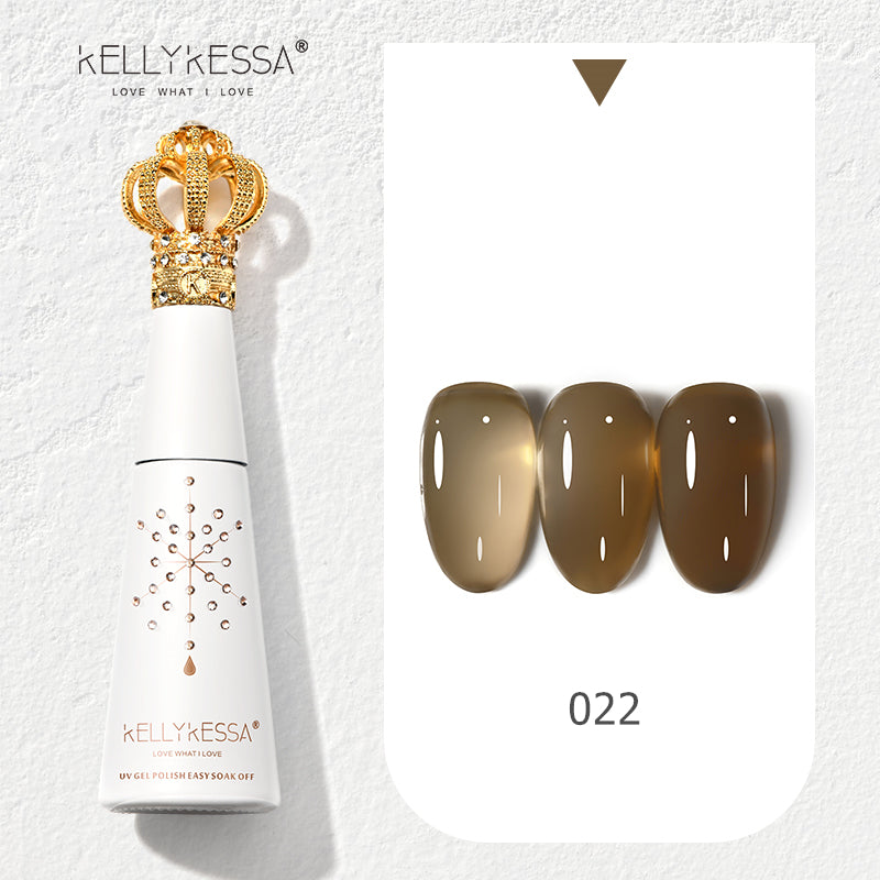 KellyKessa 15ml Luxury Crown Series Ice Crystal Nude Gel Polish T3504