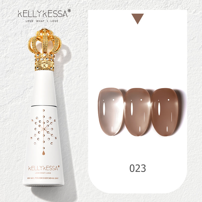 KellyKessa 15ml Luxury Crown Series Ice Crystal Nude Gel Polish T3504