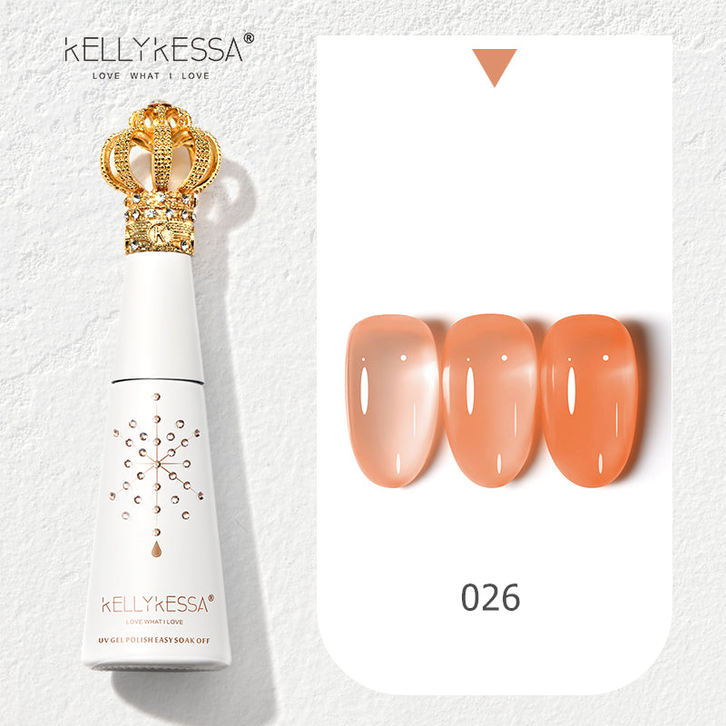 KellyKessa 15ml Luxury Crown Series Ice Crystal Nude Gel Polish T3504