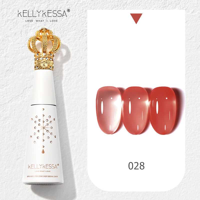 KellyKessa 15ml Luxury Crown Series Ice Crystal Nude Gel Polish T3504