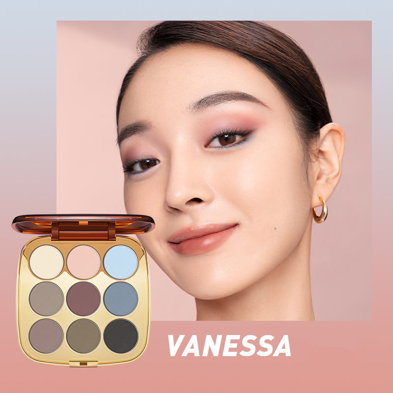 OUT-OF-OFFICE 9 Color Pearlescent Shimmer Matte Eyeshadow Palette T3759