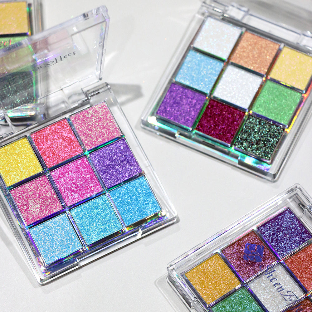 SheenEffect 9-Color Ice-transparent Chameleon Eyeshadow Palette T3921