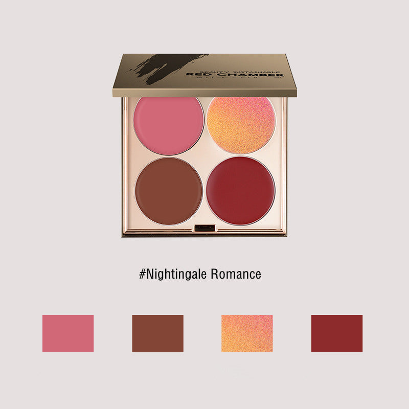 RED CHAMBER 4-Color Multi-Use Cream Palette For Lipstick & Blusher & Eyeshadow T3742