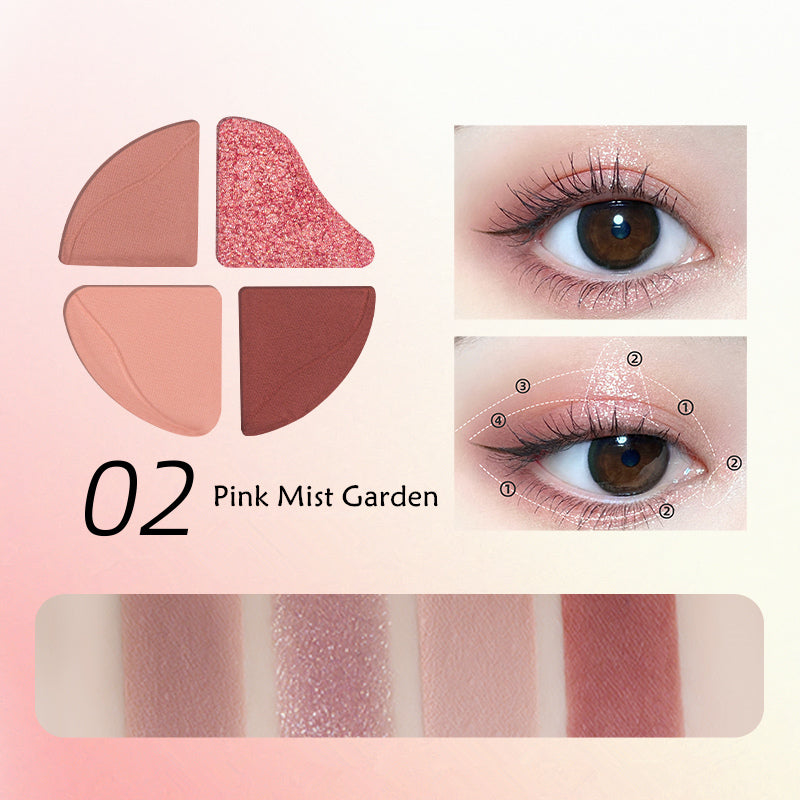 ROMANTIC BEAUTY Pink Bubble 4 Color Eyeshadow Palette T3881