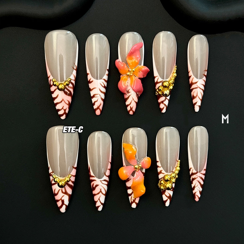 ETERNITY'C Handmade Custom Secret Garden Pressed On Wearable Nails T5008