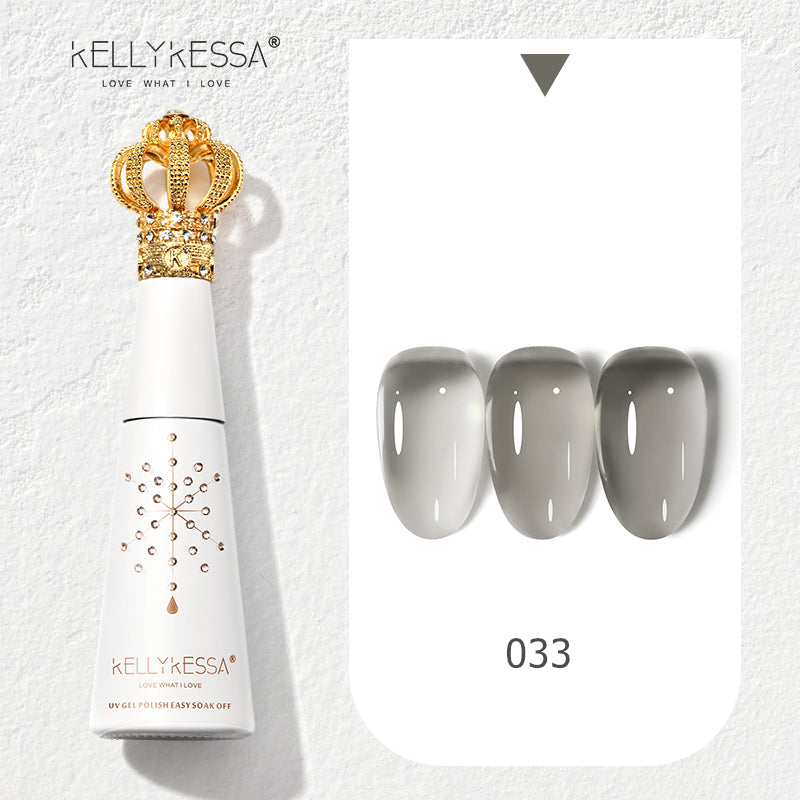 KellyKessa 15ml Luxury Crown Series Ice Crystal Nude Gel Polish T3504