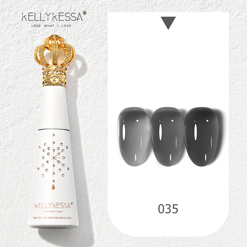 KellyKessa 15ml Luxury Crown Series Ice Crystal Nude Gel Polish T3504