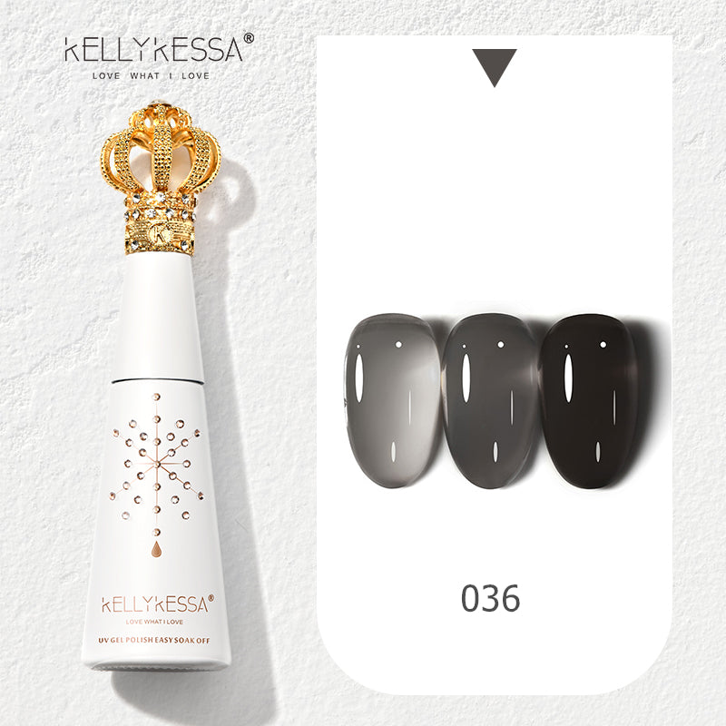 KellyKessa 15ml Luxury Crown Series Ice Crystal Nude Gel Polish T3504
