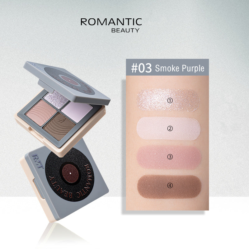 ROMANTIC BEAUTY Vinyl Record 4 Color Eyeshadow Palette T3882