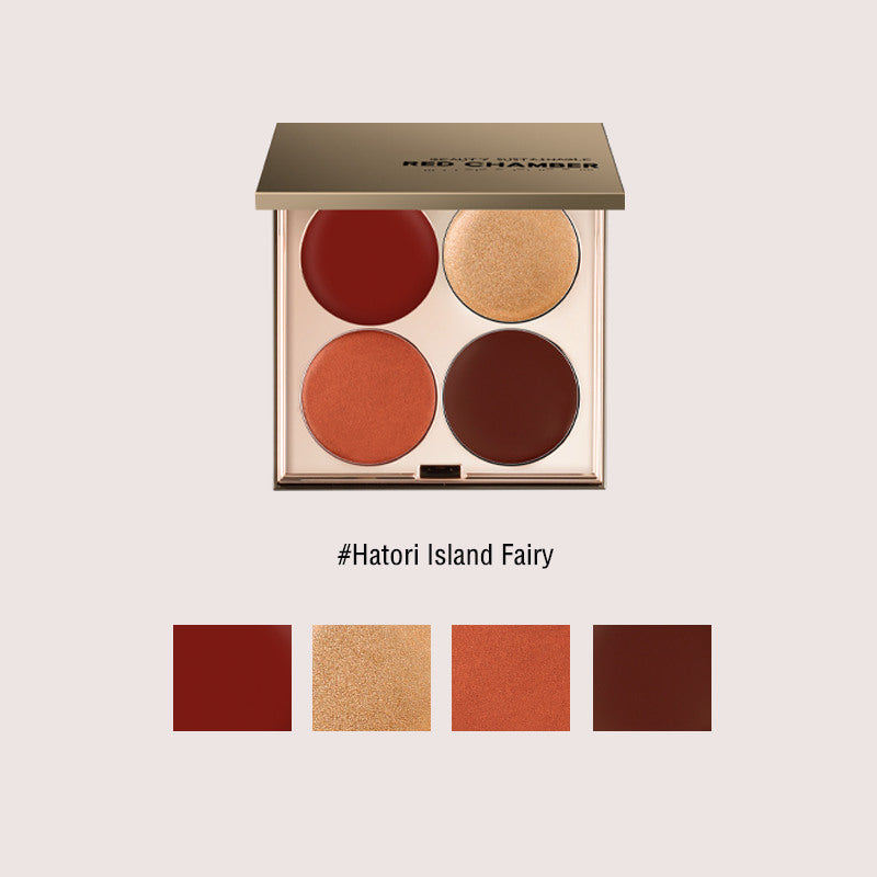 RED CHAMBER 4-Color Multi-Use Cream Palette For Lipstick & Blusher & Eyeshadow T3742