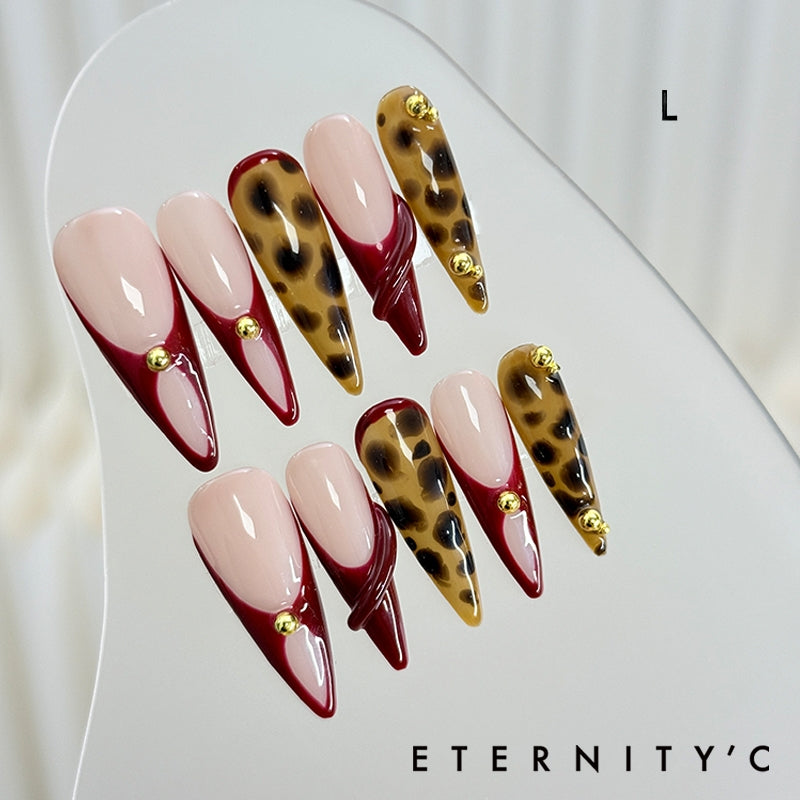 ETERNITY'C Handmade Custom 3D Amber Pressed On Wearable Nails T5041