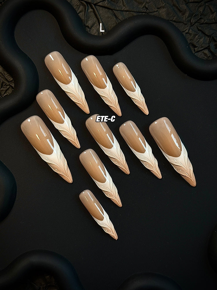 ETERNITY'C Handmade Custom Hot Coffee Pressed On Wearable Nails T5035