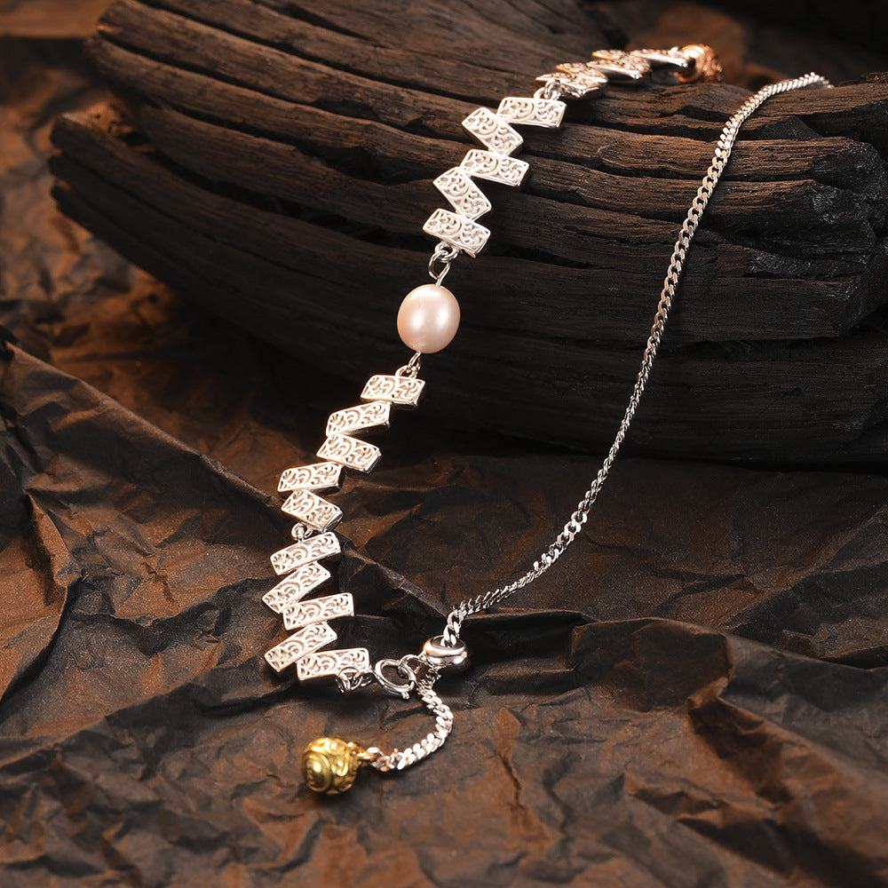 Elegant & Trendy S925 Freshwater Pearl Silver Necklace for Women T3650