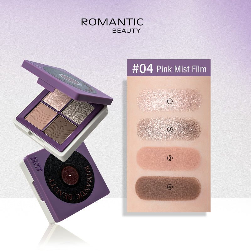 ROMANTIC BEAUTY Vinyl Record 4 Color Eyeshadow Palette T3882