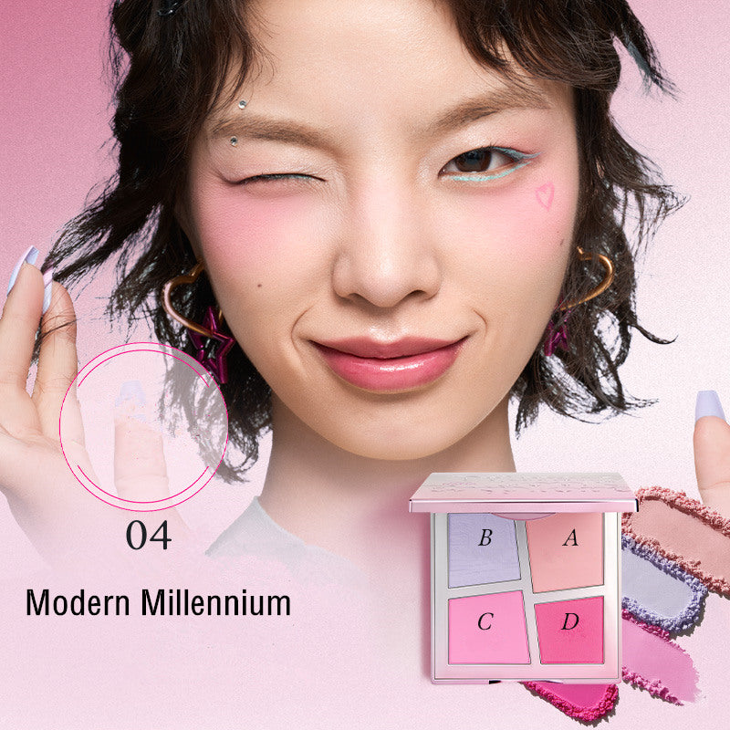 INSBAHA Primary Look Explore Four-Color Blusher Palette T3772