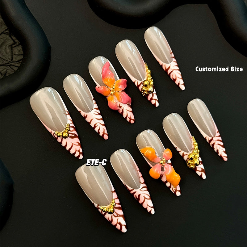 ETERNITY'C Handmade Custom Secret Garden Pressed On Wearable Nails T5008