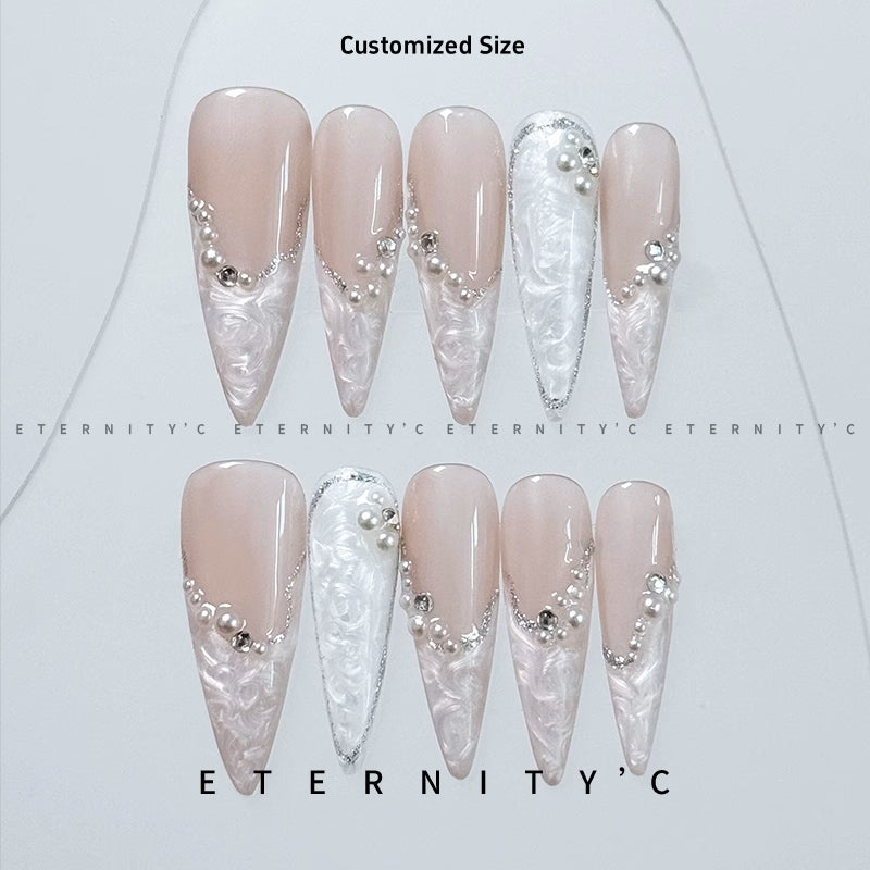 ETERNITY'C Handmade Custom Island Flower Pressed On Wearable Nails T5026