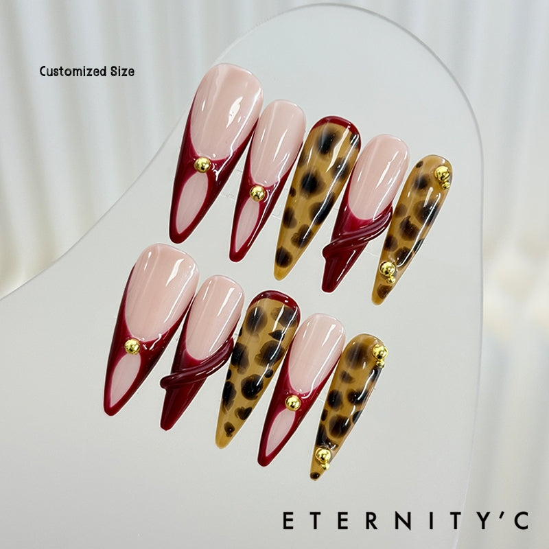 ETERNITY'C Handmade Custom 3D Amber Pressed On Wearable Nails T5041