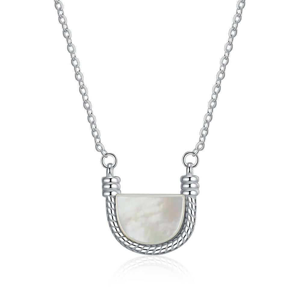 Personality & Fashion S925 Natural Shell Silver Necklace for Women T3658