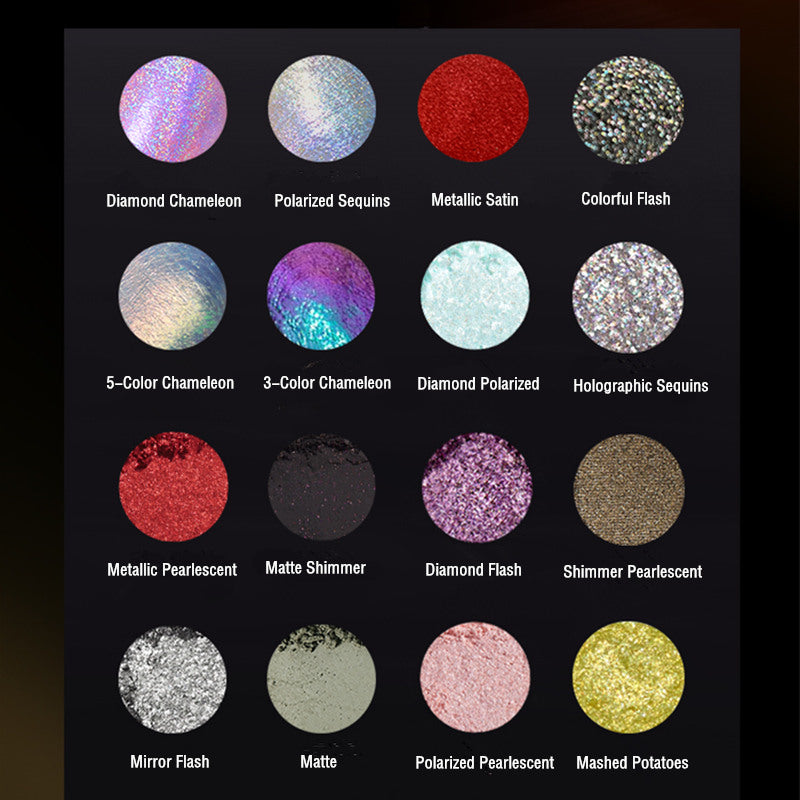 QianYan 16-Color Chameleon & Polarized Eyeshadow Palette T3673